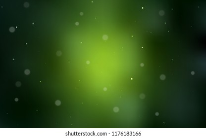 Dark Green vector layout with circle shapes. Blurred decorative design in abstract style with bubbles. Pattern can be used for futuristic ad, booklets.