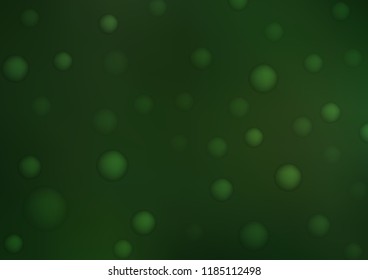 Dark Green vector layout with circle shapes. Blurred bubbles on abstract background with colorful gradient. The pattern can be used for aqua ad, booklets.