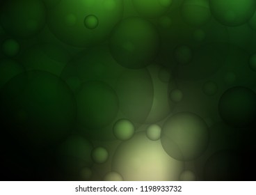 Dark Green vector layout with circle shapes. Blurred bubbles on abstract background with colorful gradient. New design for ad, poster, banner of your website.