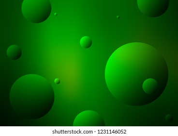 Dark Green vector layout with circle shapes. Blurred decorative design in abstract style with bubbles. The pattern can be used for ads, leaflets of liquid.