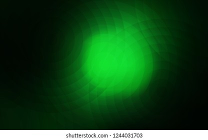 Dark Green vector layout with circle shapes. Blurred decorative design in abstract style with bubbles. Pattern can be used as texture of wallpapers.