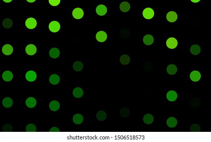 Dark Green vector layout with circle shapes. Blurred decorative design in abstract style with bubbles. Design for posters, banners.