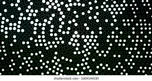 Dark Green vector layout with circle shapes. Glitter abstract illustration with colorful drops. New template for a brand book.