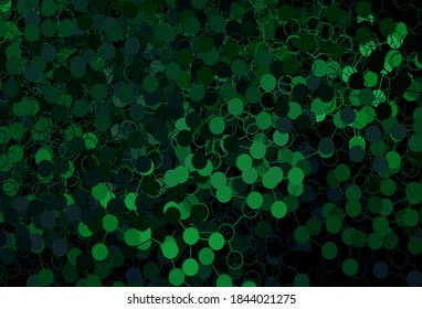Dark Green vector layout with circle shapes. Blurred bubbles on abstract background with colorful gradient. Pattern for ads, leaflets.