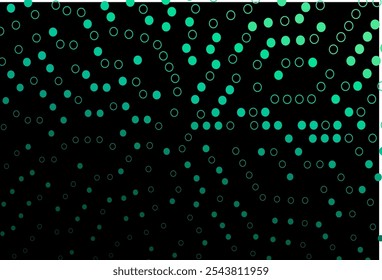 Dark Green vector layout with circle shapes. Glitter abstract illustration with blurred drops of rain. Pattern of water, rain drops.
