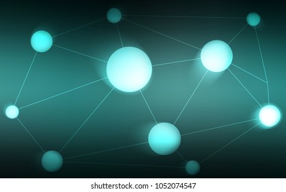 Dark Green vector layout with circles, lines. Abstract illustration with colorful discs and triangles. Pattern can be used for beautiful websites.