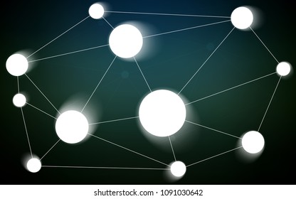 Dark Green vector layout with circles, lines. Abstract illustration with colorful discs and triangles. New design for ad, poster, banner of your website.