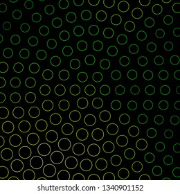 Dark Green vector layout with circles. Colorful illustration with gradient dots in nature style. Design for posters, banners.