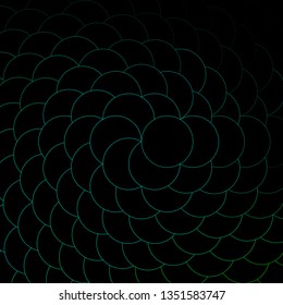 Dark Green vector layout with circles. Abstract colorful disks on simple gradient background. Pattern for booklets, leaflets.