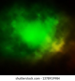 Dark Green vector layout with circles. Glitter abstract illustration with colorful drops. Design for posters, banners.