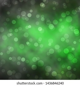 Dark Green vector layout with circles. Modern abstract illustration with colorful circle shapes. Design for posters, banners.