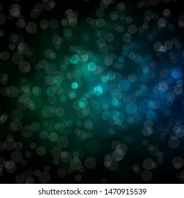 Dark Green vector layout with circles. Glitter abstract illustration with colorful drops. Pattern for booklets, leaflets.