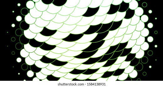 Dark Green vector layout with circles. Colorful illustration with gradient dots in nature style. Design for posters, banners.