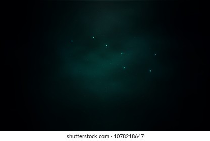 Dark Green vector layout with cosmic stars. Modern abstract illustration with Big Dipper stars. Pattern for astronomy websites.