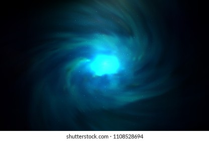 Dark Green vector layout with cosmic stars. Space stars on blurred abstract background with gradient. Template for cosmic backgrounds.
