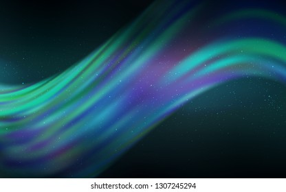 Dark Green vector layout with cosmic stars. Space stars on blurred abstract background with gradient. Pattern for astrology websites.