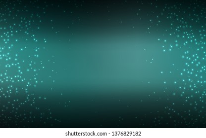 Dark Green vector layout with cosmic stars. Shining colored illustration with bright astronomical stars. Best design for your ad, poster, banner.
