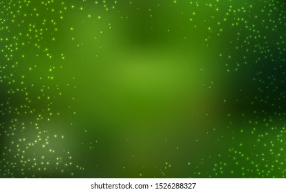 Dark Green vector layout with cosmic stars. Glitter abstract illustration with colorful cosmic stars. Pattern for astrology websites.