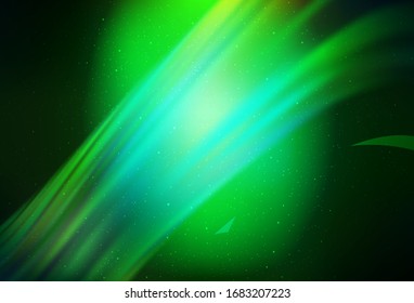 Dark Green vector layout with cosmic stars. Shining colored illustration with bright astronomical stars. Pattern for astronomy websites.