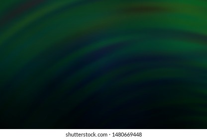 Dark Green vector layout with curved lines. A circumflex abstract illustration with gradient. Brand new design for your ads, poster, banner.