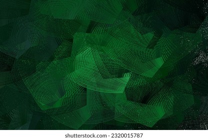 Dark Green vector layout with curved lines. Smart illustration in abstract style with gradient lines.  Pattern for your design.