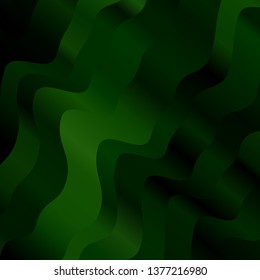 Dark Green vector layout with curves. Colorful illustration in circular style with lines. Template for cellphones.