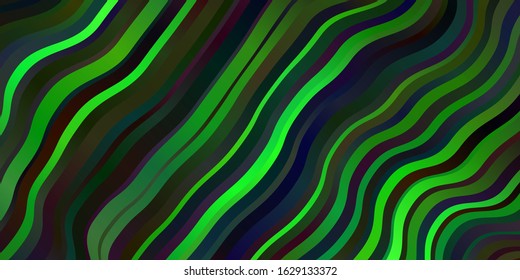 Dark Green vector layout with curves. Gradient illustration in simple style with bows. Design for your business promotion.