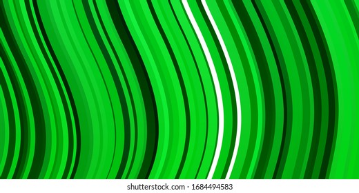 Dark Green vector layout with curves. Colorful illustration, which consists of curves. Pattern for commercials, ads.