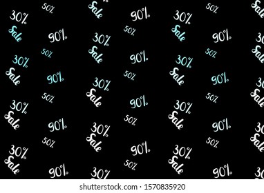 Dark Green vector layout with discount of 30, 50, 90%. Gradient illustration with discount signs on white backdrop. Design for business ads, commercials.