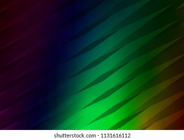 Dark Green vector layout with flat lines. Glitter abstract illustration with colored sticks. The template can be used as a background.