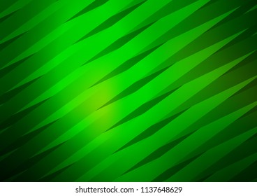 Dark Green vector layout with flat lines. Decorative shining illustration with lines on abstract template. The pattern can be used for websites.
