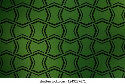 Dark Green vector layout with flat lines. Lines on blurred abstract background with gradient. Pattern for your busines websites.