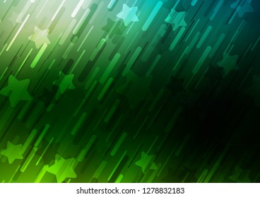 Dark Green vector layout with flat lines. Decorative shining illustration with lines on abstract template. The pattern can be used as ads, poster, banner for commercial.