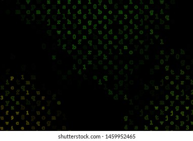 Dark Green vector layout with latin alphabet. Abstract illustration with colored latin alphabet. Best design for your ad, poster, banner of college.