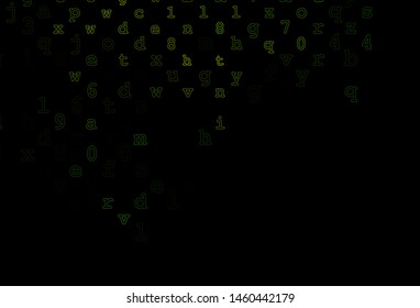 Dark Green vector layout with latin alphabet. Abstract illustration with colored latin alphabet. The pattern can be used as ads, poster, banner for books.