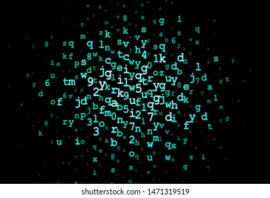 Dark Green vector layout with latin alphabet. Abstract illustration with colored latin alphabet. Pattern for ads, poster, banner of books.