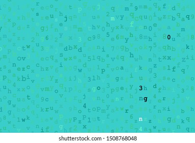 Dark Green vector layout with latin alphabet. Shining illustration with ABC symbols on abstract template. Template for lettering, typography.