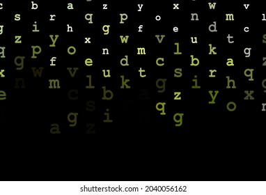 Dark green vector layout with latin alphabet. Modern geometrical illustration with ABC english symbols. Best design for your ad, poster, banner of college.