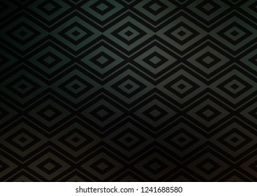 Dark Green vector layout with lines, rectangle. Glitter abstract illustration with colorful lines, rhombuses. Pattern for ads, posters, banners.