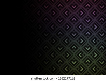 Dark Green vector layout with lines, rectangle. Glitter abstract illustration with colorful lines, rhombuses. Pattern for business booklets, leaflets.