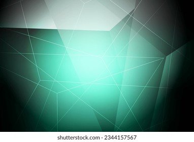 Diseño vector verde oscuro con líneas, triángulos. Diseño decorativo de estilo abstracto con triángulos. Diseño elegante para tapices.