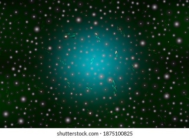 Dark Green vector layout in New Year style. Abstract gradient illustration with colorful Christmas things. Pattern for ads, poster, banner of books.