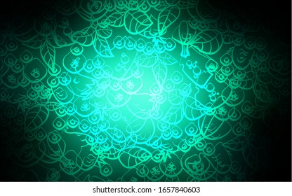 Dark Green vector layout with restaurant food. Fast Food on blurred abstract background with colorful gradient. Pattern for menu of cafes, bars, restaurants.