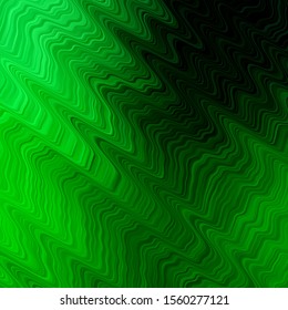 Dark Green vector layout with wry lines. Colorful illustration, which consists of curves. Pattern for commercials, ads.