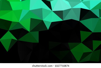 Dark Green vector low poly template. Creative geometric illustration in Origami style with gradient. Brand-new style for your business design.