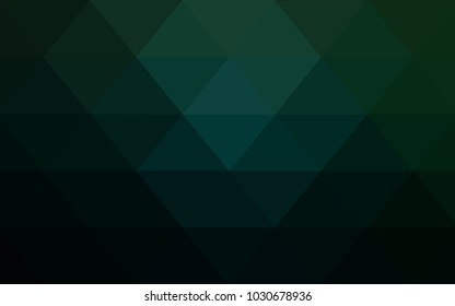 Dark Green vector Low poly crystal background. Polygon design pattern. Low poly illustration, low polygon background.