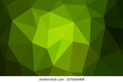 Dark Green vector low poly layout. Triangular geometric sample with gradient.  The template for cell phone's backgrounds.
