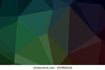 Dark Green vector low poly texture. Creative illustration in halftone style with gradient. The polygonal design can be used for your web site.