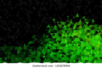 Dark Green vector low poly template. Shining illustration, which consist of triangles. The template can be used as a background for cell phones.