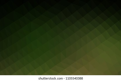 Dark Green vector low poly cover. Creative geometric illustration in Origami style with gradient. The best triangular design for your business.